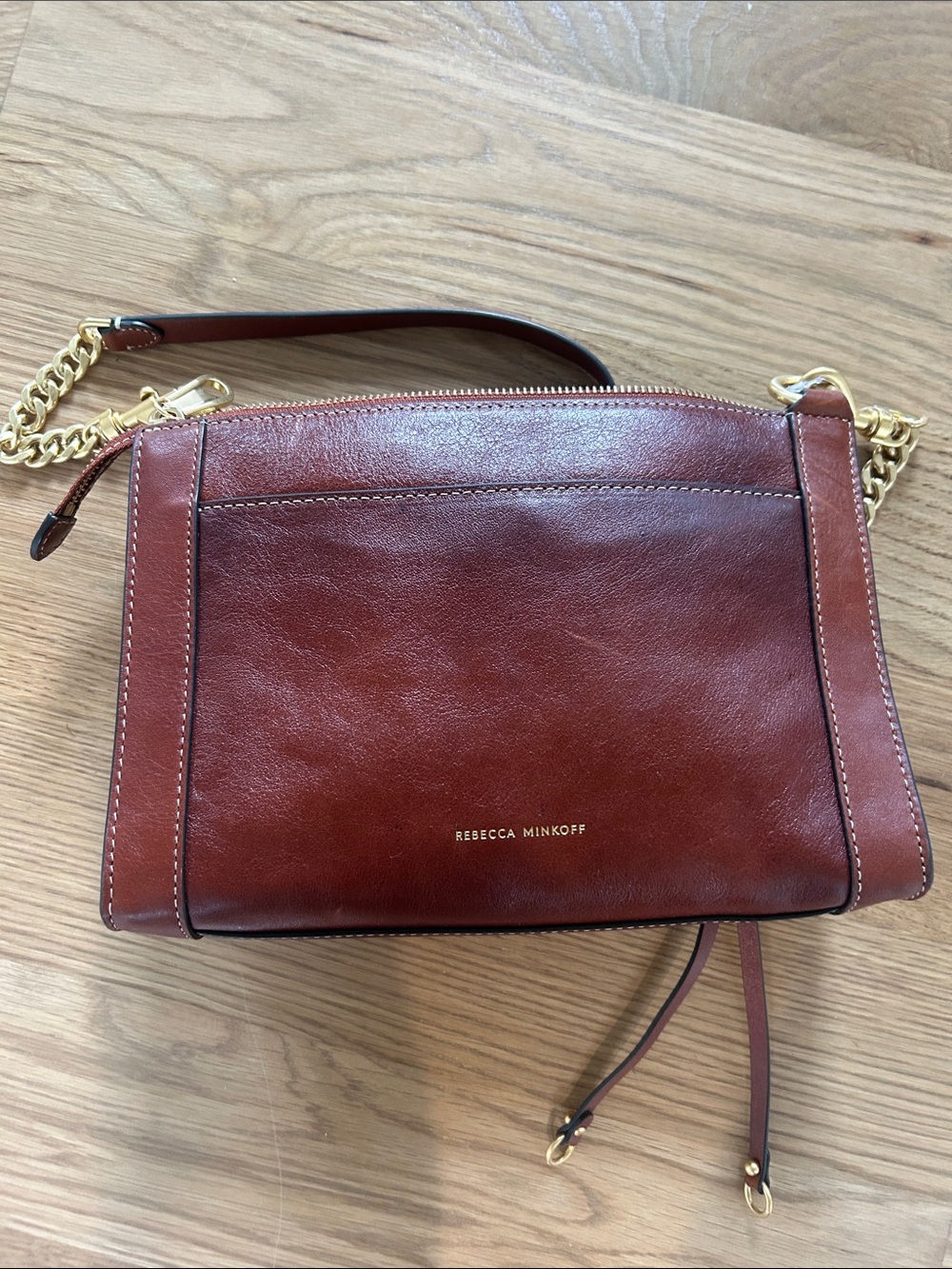 Rebecca Minkoff Leather Studded Crossbody Bag - Brown - Picture 2 of 3